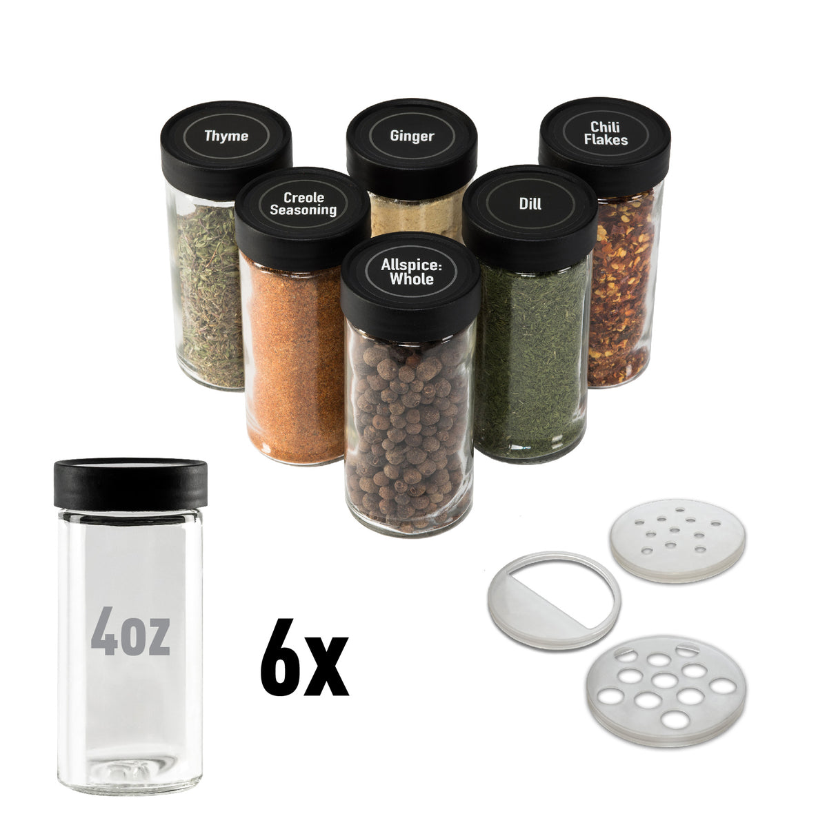 4oz Spice Jars - 6-Pack – HausLogic