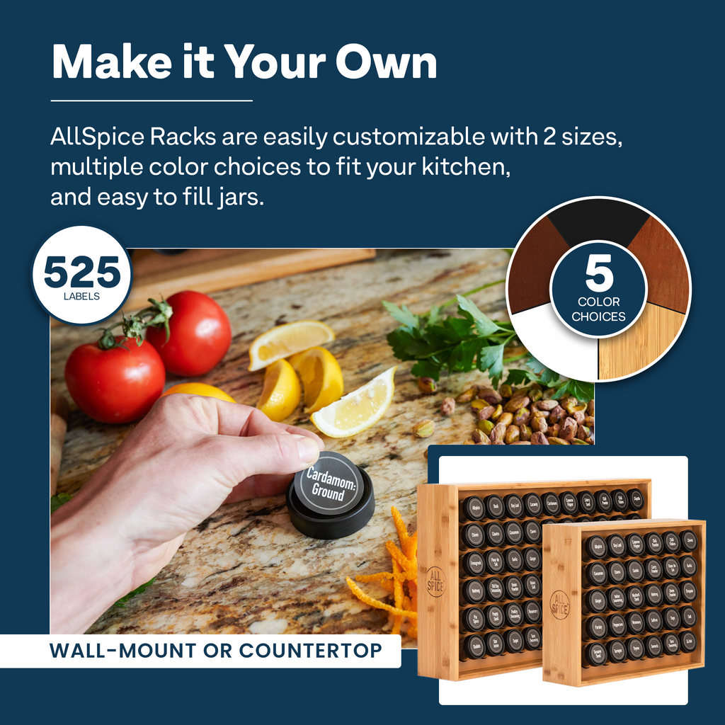 The Ultimate Spice Rack 60 Glass Jars HausLogic